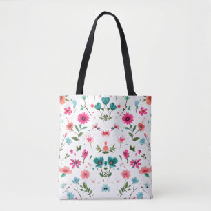 Bolso De Tela Arte de patrones florales vibrantes
