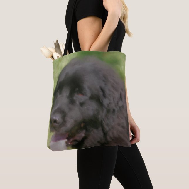 Bolso De Tela Arte de perro en Terranova Negra (Detalle)