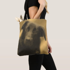 Bolso De Tela Arte de perro recuperador de labrador negro