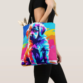 Bolso De Tela Arte de perros con abrazo de arcoiris
