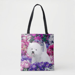Bolso De Tela Arte de perros pintando el territorio blanco de We