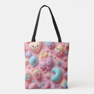 Bolso De Tela Arte de Personaje de Caramelo Kawaii Pastel
