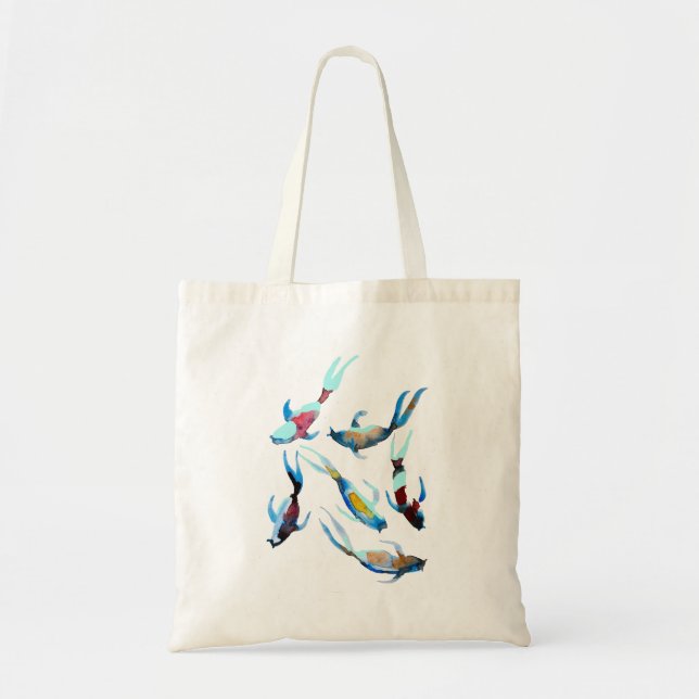 Bolso De Tela Arte de pescado acuático de Koi (Frente)