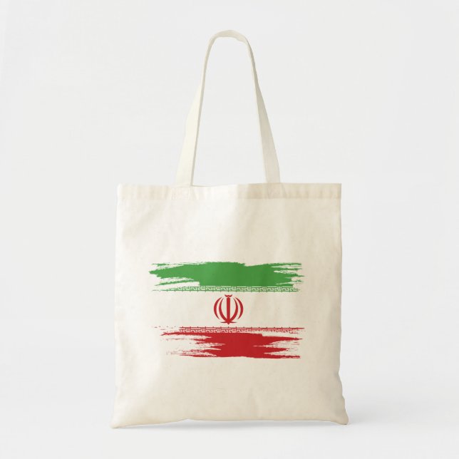 Bolso De Tela Arte de pincel de bandera de Irán (Frente)