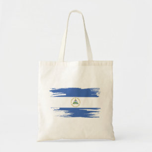 Bolso De Tela Arte de pincel de bandera de Nicaragua