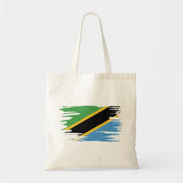 Bolso De Tela Arte de pincel de bandera de Tanzania (Frente)