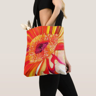 Bolso De Tela Arte de pintura de acuarela de flores de Gerbera r