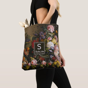 Bolso De Tela Arte de pintura de flores barrocas elegantes en bo
