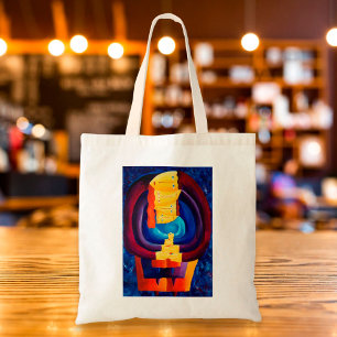 Bolso De Tela Arte de pintura de retrato moderno de familia unid