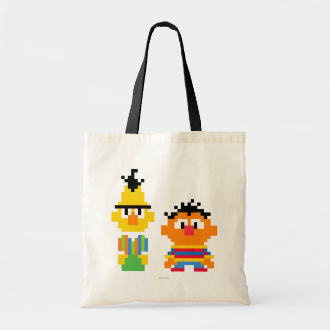 Bolso De Tela Arte de píxeles de Bert y Ernie (Frente)