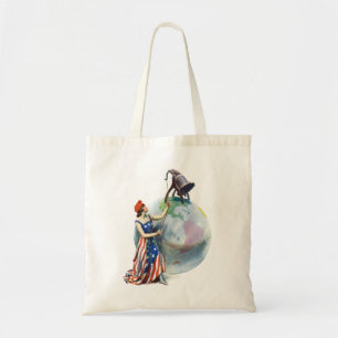 Bolso De Tela Arte de portada de revista vintage patriótica Dama
