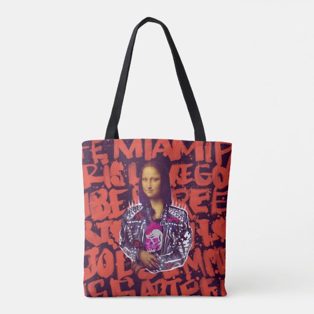Bolso De Tela Arte de Punk de Mona Lisa (Reverso)