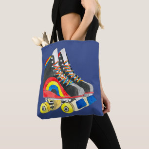Bolso De Tela Arte de Rollerskates retro ochenta