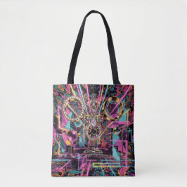 Bolso De Tela Arte de Salón de Lujo Psicodélico de Neón