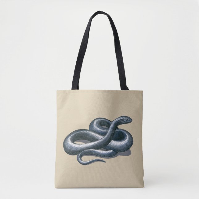 Bolso De Tela Arte de serpiente índigo oriental (Anverso)