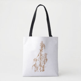 Bolso De Tela Arte de Tinta Botánica Elegante y Cálida