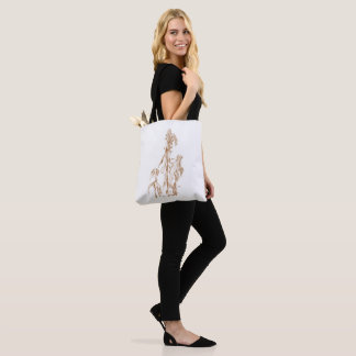 Bolso De Tela Arte de Tinta Botánica Elegante y Cálida