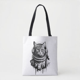 Bolso De Tela Arte de tinta para gato astronauta