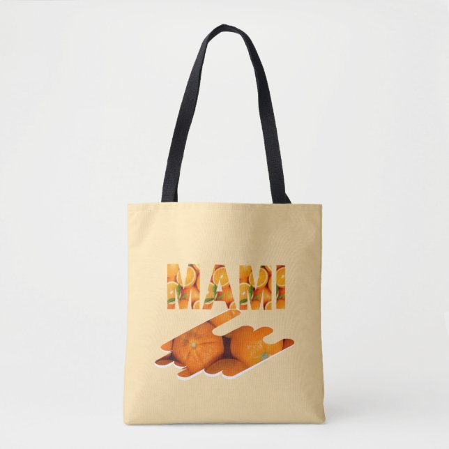 Bolso De Tela Arte de tipografía naranja MAMI (Anverso)