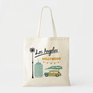 Bolso De Tela Arte de viaje retro de Hollywood en Los Ángeles