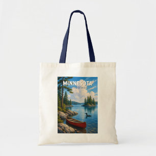 Bolso De Tela Arte de viaje vintage de ilustración de Minnesota