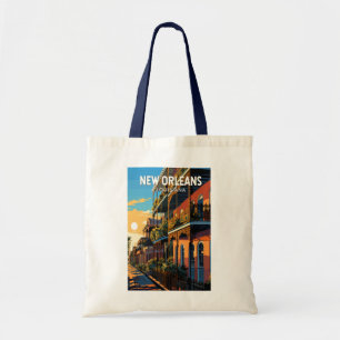 Bolso De Tela Arte de viaje vintage de Nueva Orleans Luisiana