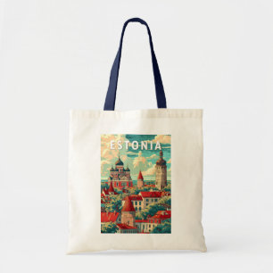 Bolso De Tela Arte de viajes de Ilustracion de Estonia