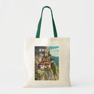 Bolso De Tela Arte de viajes de Ilustracion en Bután