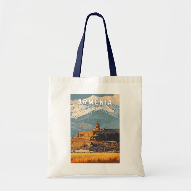 Bolso De Tela Arte de viajes en Ilustracion de Armenia (Frente)