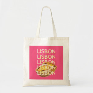 Bolso De Tela Arte de viajes en Lisboa, rosa, Portugal, arte de 