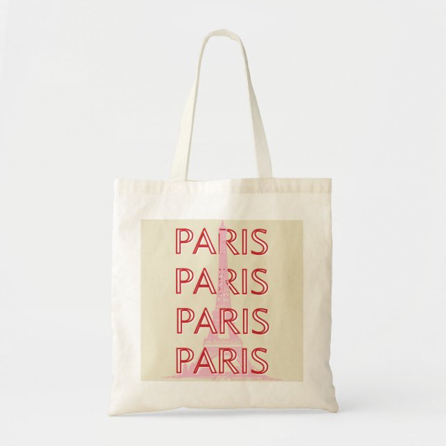 Bolso De Tela Arte de viajes en París, arte de viajes, perrito,  (Frente)