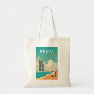 Bolso De Tela Arte de viajes retro de Emiratos Árabes Unidos