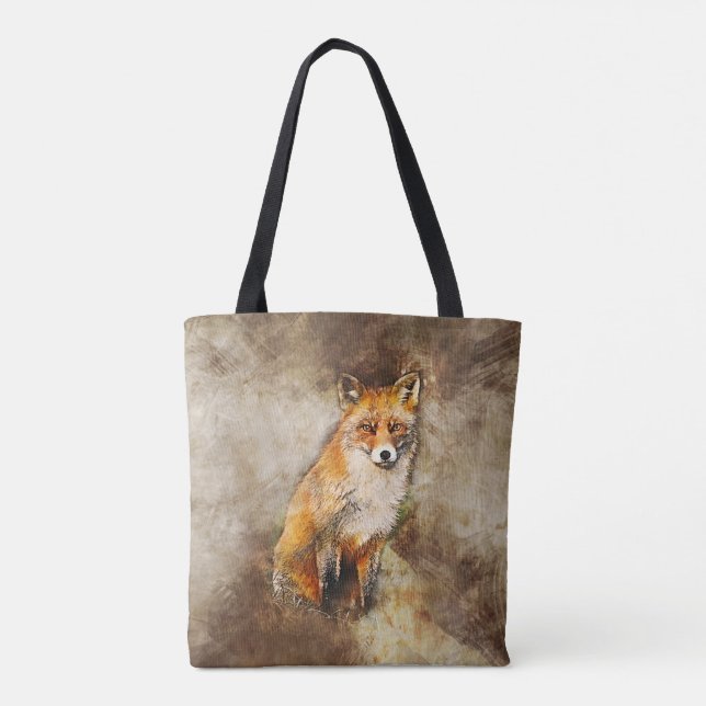 Bolso De Tela Arte de vida salvaje Cute Red Fox (Reverso)