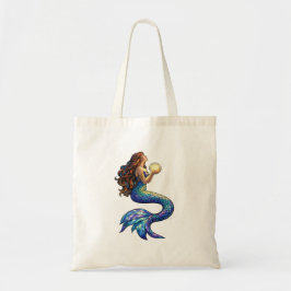 Bolso De Tela Arte de vidrio emplomado Sirena a la luz de la lun
