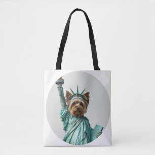 Bolso De Tela Arte de Yorkshire Terrier inspirado en la Estatua