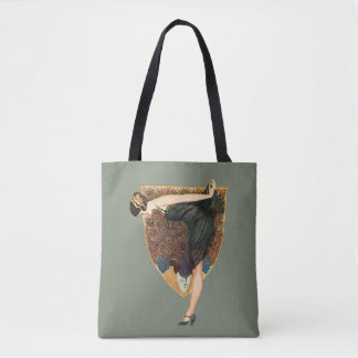 Bolso De Tela Arte Deco Antiguo Flapper con Pavo Real