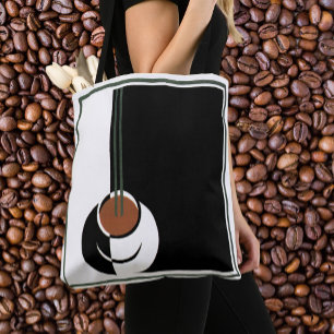 Bolso De Tela Arte Deco Antiguo, Taza de Café con Vapor