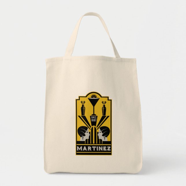 Bolso De Tela Arte Deco Cóctel Martinez (Frente)