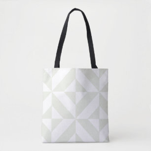 Bolso De Tela Arte Deco Geométrico Gris Suave