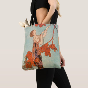 Bolso De Tela Arte Deco Vintage, Pájaro Voluble de George Barbie