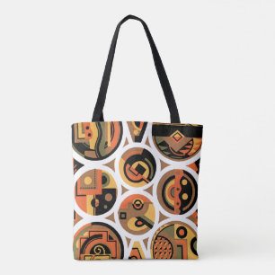 Bolso De Tela Arte Deco Vintage Pochoir Círculos Geométricos Jaz