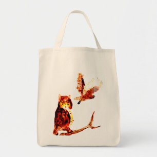 Bolso De Tela Arte del búho rojizo