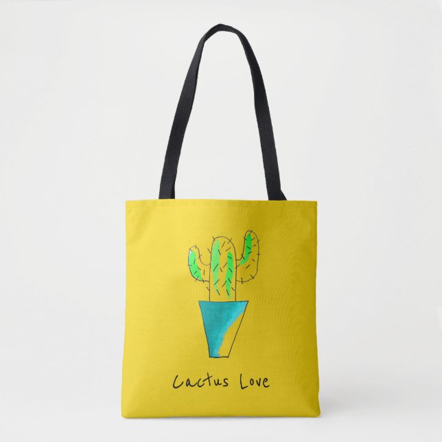Bolso De Tela Arte del desierto del cactus mexicano (Anverso)