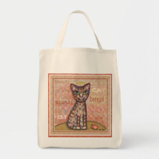 Bolso De Tela Arte del gato de Bengala