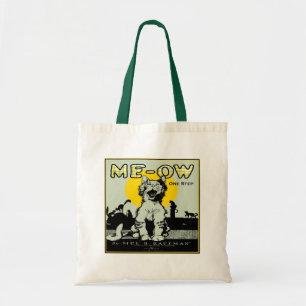 Bolso De Tela Arte del gato del maullido - vintage