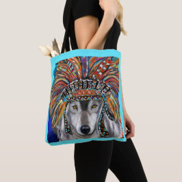 Bolso De Tela Arte del Lobo Gris