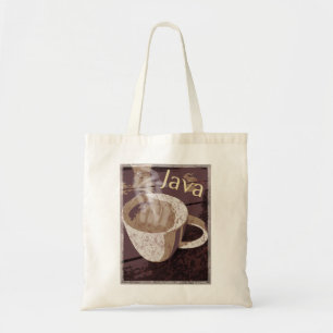Bolso De Tela Arte del vintage de Java del café