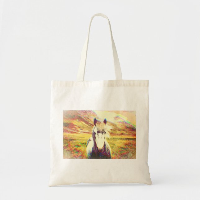 Bolso De Tela Arte digital de caballos de Islandia (Frente)