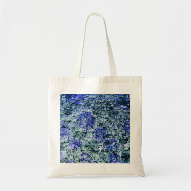 Bolso De Tela Arte digital de fondo abstracto de acuarela azul (Frente)