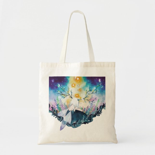 Bolso De Tela Arte digital de hadas de árbol (Frente)